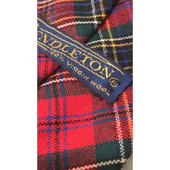 Vintage Pendleton Tie Mens Red Tartan Plaid Virgin Wool Necktie Classic Preppy - Picture 5 of 7